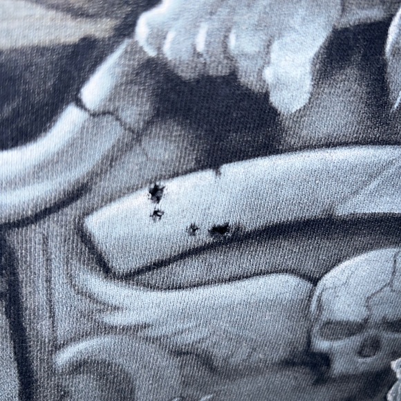 Vintage 2007 Gravestone Reaper Black & White Graphic All Over T Shirt Men’s 2X - Picture 11 of 12